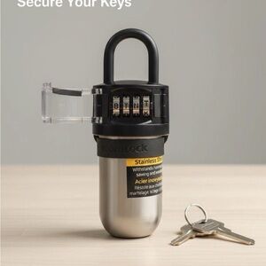 KeyLock Stainless Steel Combination Key Safe - Black/Silver